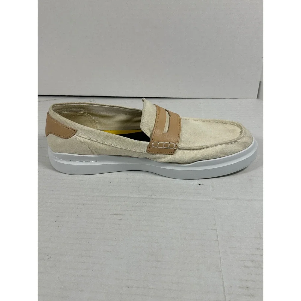 Cole Haan GrandPro Rally Canvas Penny Loafers Mens 12W Cream Tan C34724 Slip On